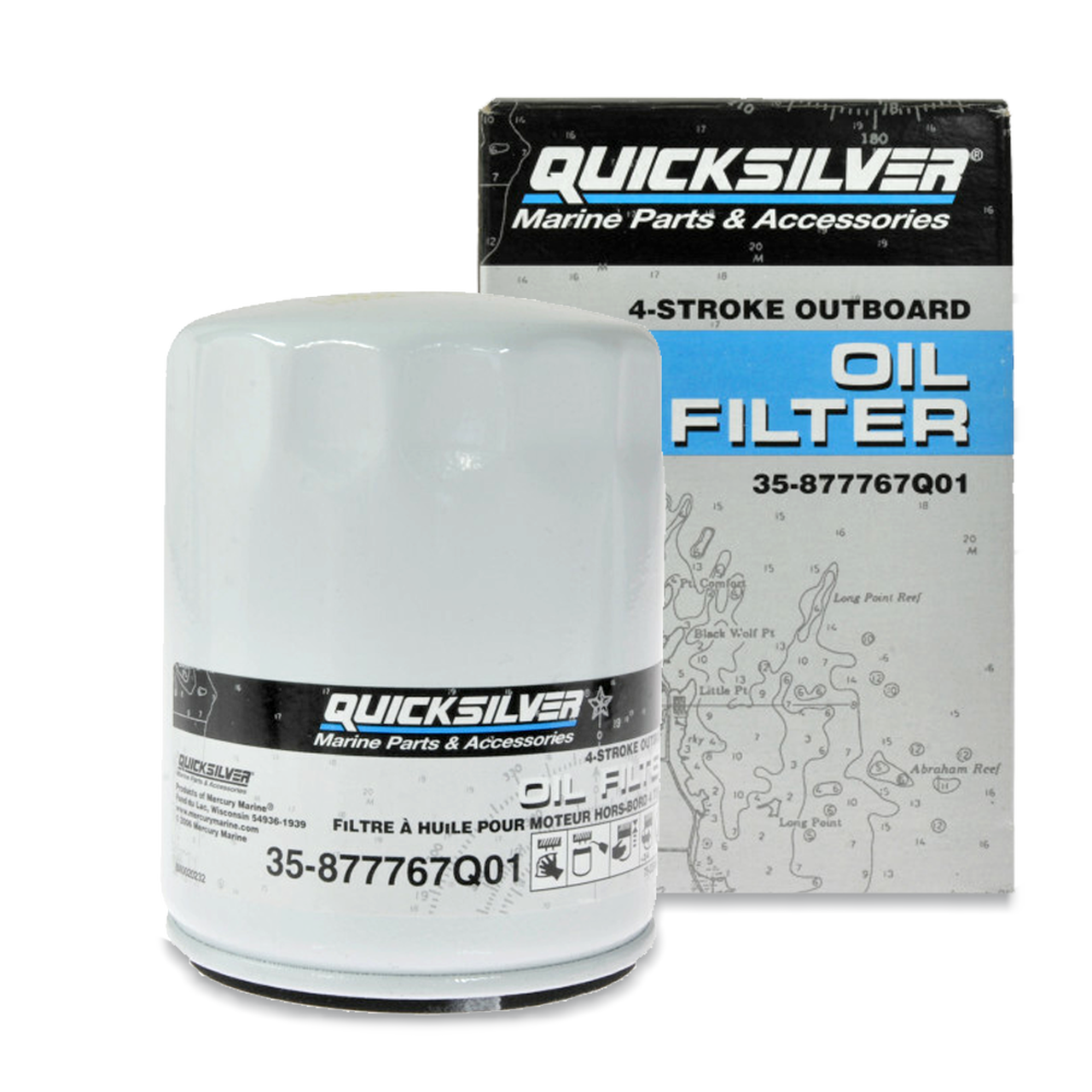 Quicksilver Verado Oil Filter for 4 Cylinder 150HP 175HP L4 4 Stroke Verado Outboards