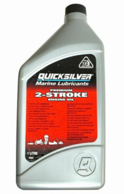 1 Litre Quicksilver Premium 2 Stroke Outboard Engine Oil 1L image