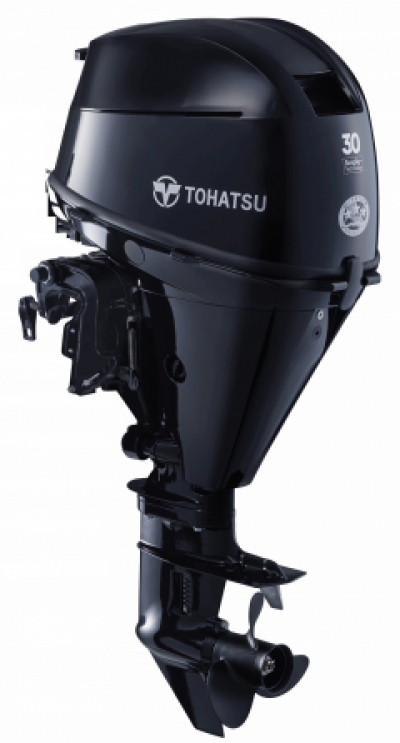 30HP TOHATSU LATEST MFS30D MODEL!! EFi Manual Tilt Remote Control 4-Stroke Outboard Motor with 25L Tank & Line image