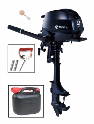 3.5HP Tohatsu Short Shaft 4-Stroke Outboard Motor Latest Model with Extra Carry Handle & Store 3 Ways! image