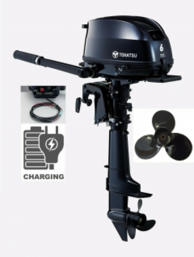 6HP Tohatsu SAIL PRO Ultra Long Shaft High Thrust 4-Stroke Outboard Motor with 12v Charging Latest Model image