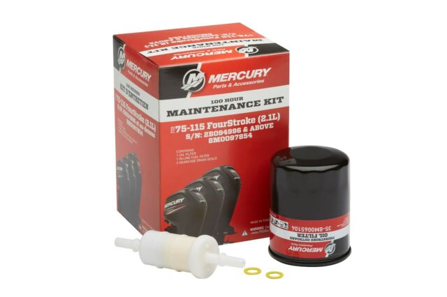 100hr Service Kit for Mercury Mariner 80HP 90HP 100HP 115HP 2.1L EFi 4-Stroke