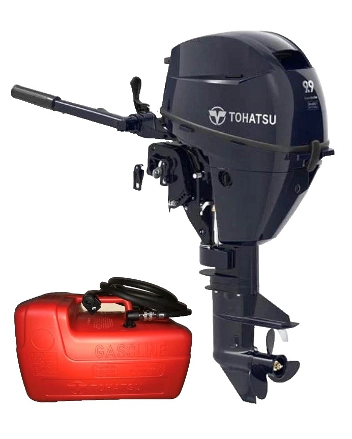 9.9HP Tohatsu Long Shaft EFi Manual Start Tiller Control 4-Stroke Outboard Motor with 12L Tank & Line