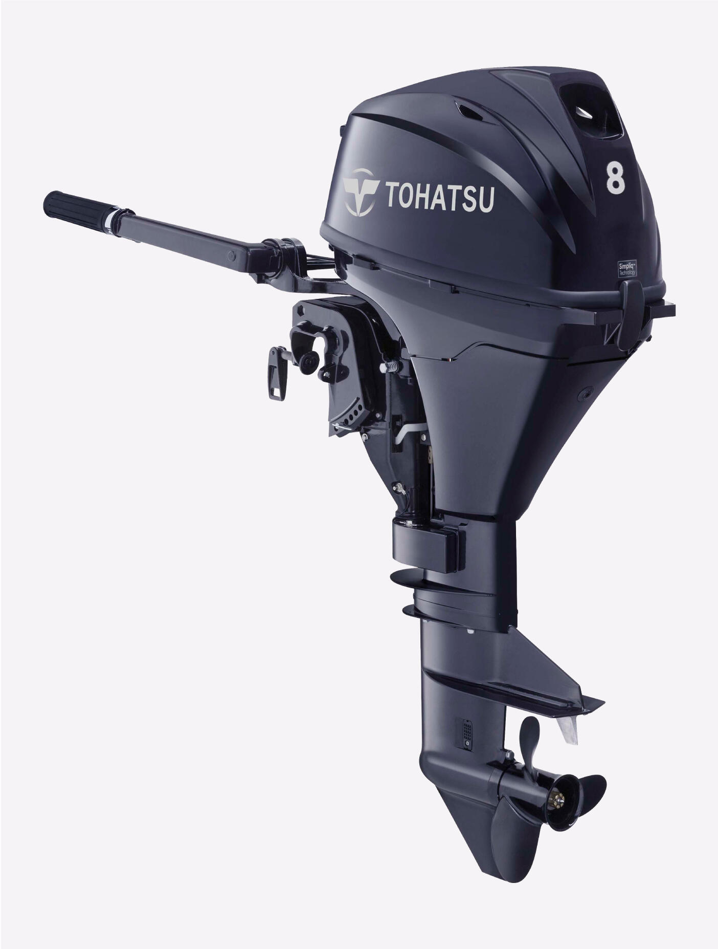 8HP Tohatsu Short Shaft Manual Start Tiller 4-Stroke Outboard Motor with 12L Tank & Line